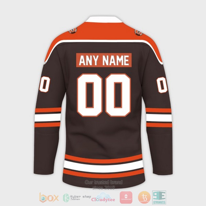 Personalized Cleveland Browns NFL Custom Hockey Jersey 1 2