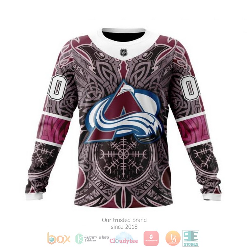 Personalized Colorado Avalanche NHL Norse Viking Symbols custom 3D shirt hoodie 1 2 3 4 5