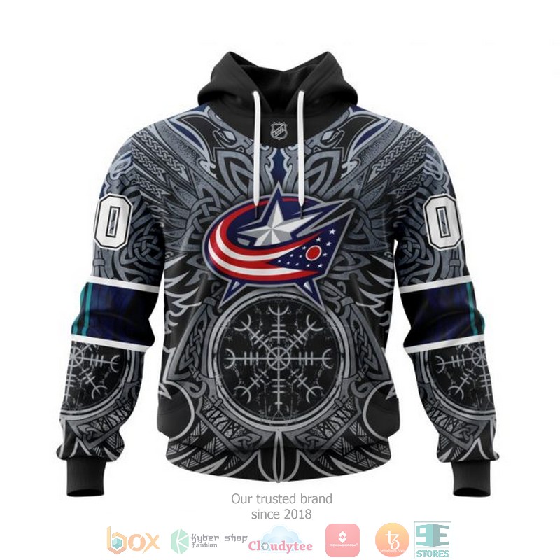 Personalized Columbus Blue Jackets NHL Norse Viking Symbols custom 3D shirt hoodie
