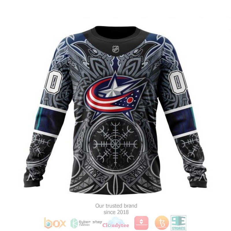 Personalized Columbus Blue Jackets NHL Norse Viking Symbols custom 3D shirt hoodie 1 2 3 4 5