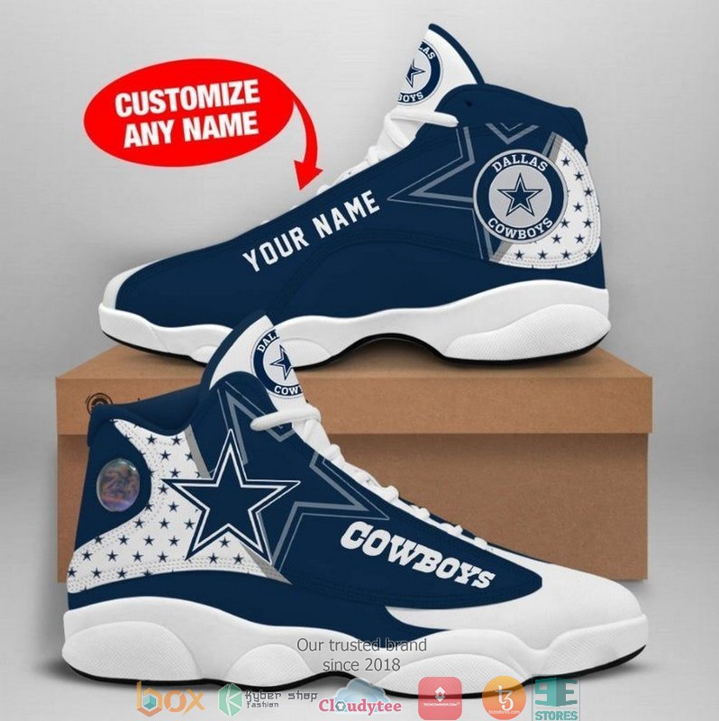 Personalized Dallas Cowboys NFL Football Team 2 Air Jordan 13 Sneaker Shoes
