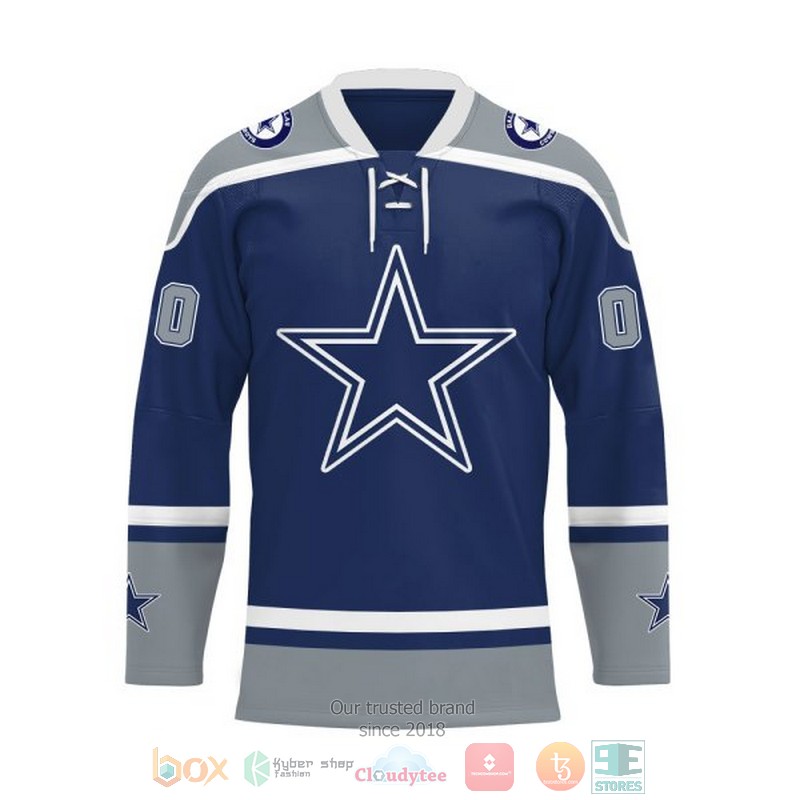 Personalized Dallas Cowboys NFL NFL Custom Hockey Jersey 1