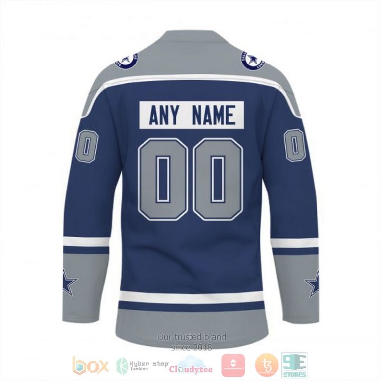 Personalized Dallas Cowboys NFL NFL Custom Hockey Jersey 1 2