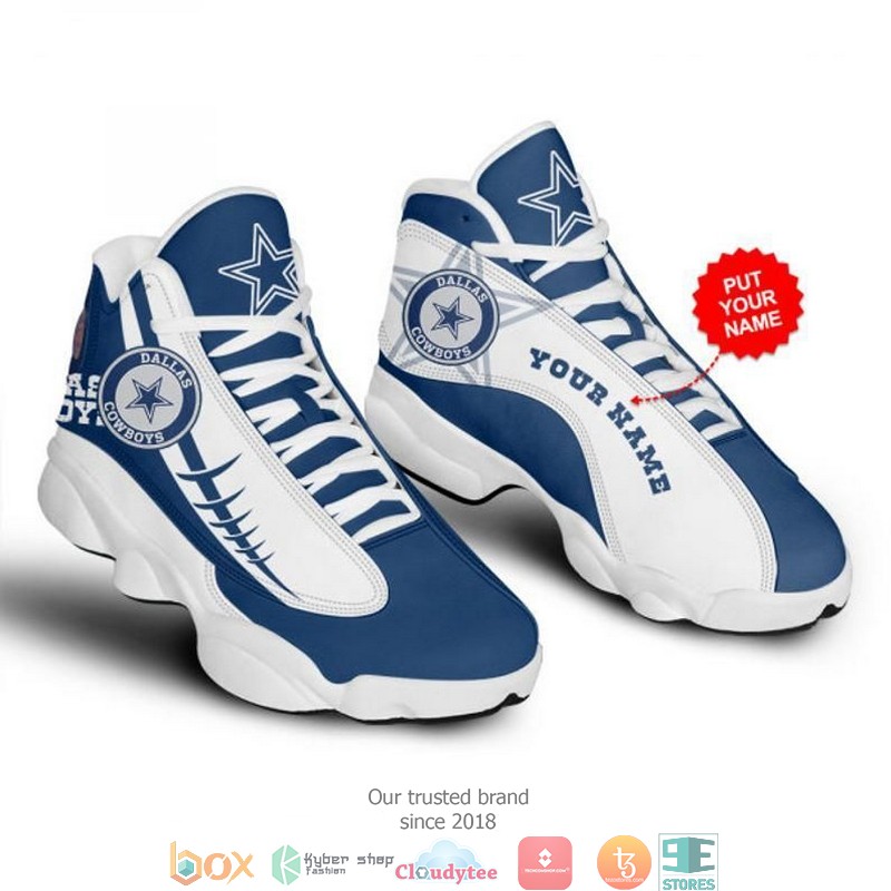 Personalized Dallas Cowboys NFL team 3 Air Jordan 13 Sneaker Shoes