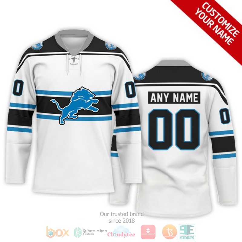Personalized Detroit Lions NFL Custom Hockey Jersey