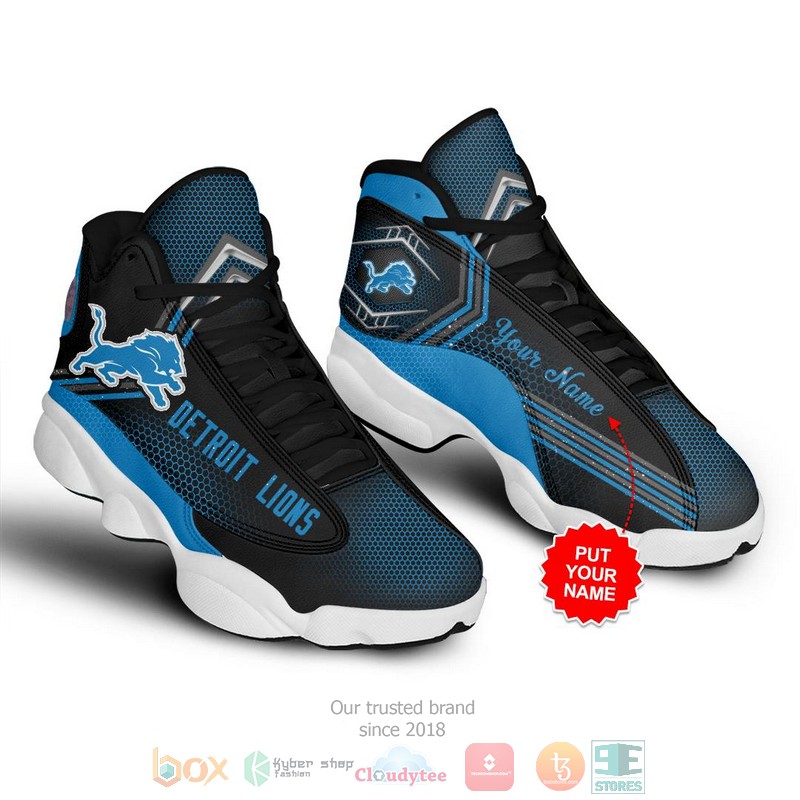 Personalized Detroit Lions NFL Football custom Air Jordan 13 shoes