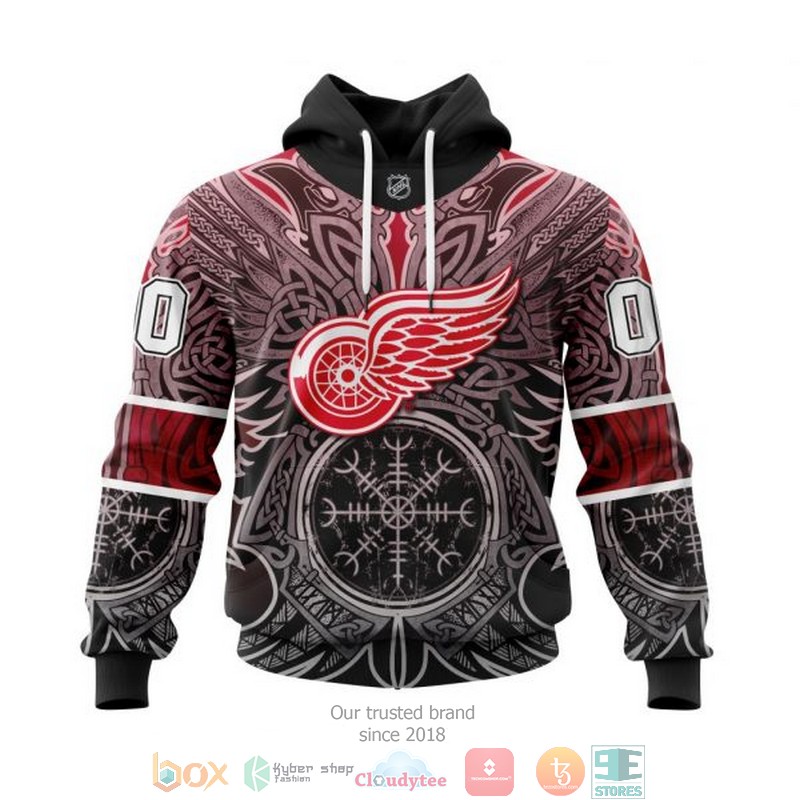 Personalized Detroit Red Wings NHL Norse Viking Symbols custom 3D shirt hoodie