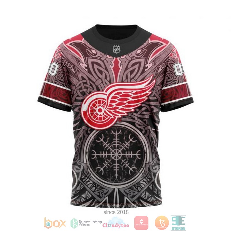 Personalized Detroit Red Wings NHL Norse Viking Symbols custom 3D shirt hoodie 1 2 3 4 5 6 7