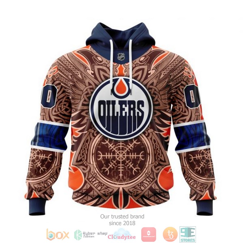 Personalized Edmonton Oilers NHL Norse Viking Symbols custom 3D shirt hoodie