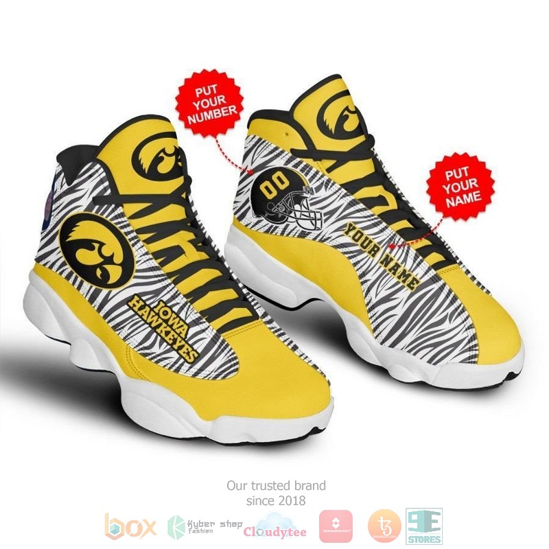 Personalized Iowa Hawkeyes NCAA Football Team custom Air Jordan 13 shoes