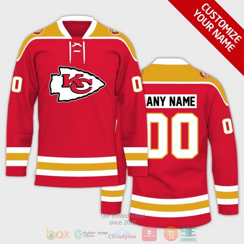 Personalized Kansas City Chiefs NFL Custom Hockey Jersey