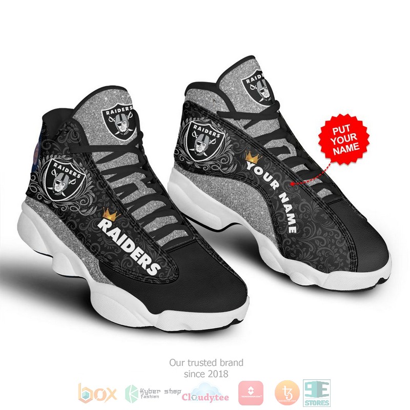 Personalized Las Vegas Raiders NFL custom Air Jordan 13 shoes