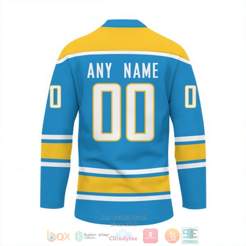 Personalized Los Angeles Chargers NFL Custom Hockey Jersey 1 2