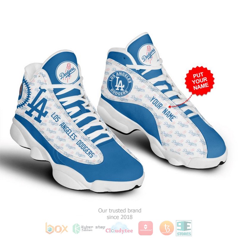 Personalized Los Angeles Dodgers MLB Baseball custom Air Jordan 13 shoes