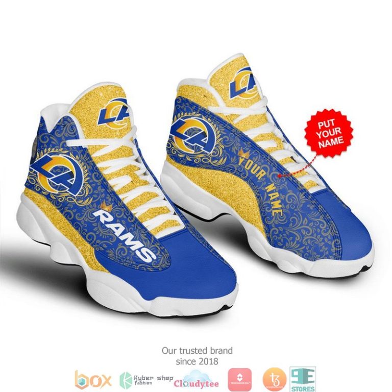 Personalized Los Angeles Rams NFL Football Air Jordan 13 Sneaker Shoes