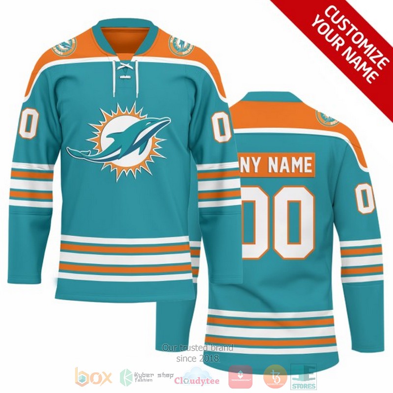 Personalized Miami Dolphins NFL Custom Hockey Jersey