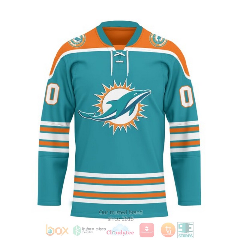 Personalized Miami Dolphins NFL Custom Hockey Jersey 1