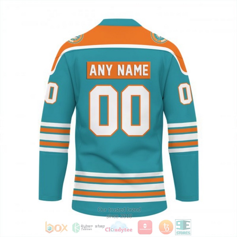 Personalized Miami Dolphins NFL Custom Hockey Jersey 1 2
