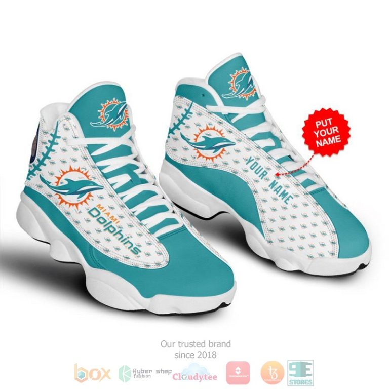 Personalized Miami Dolphins NFL Football Team custom Air Jordan 13 shoes