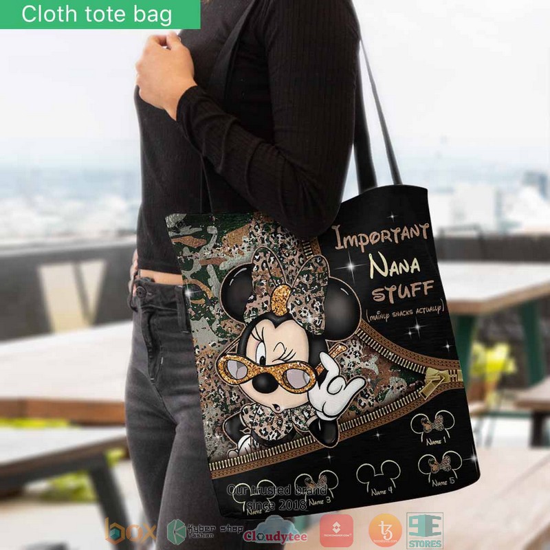Personalized Minne Mouse Important Nana Stuff Tote bag 1