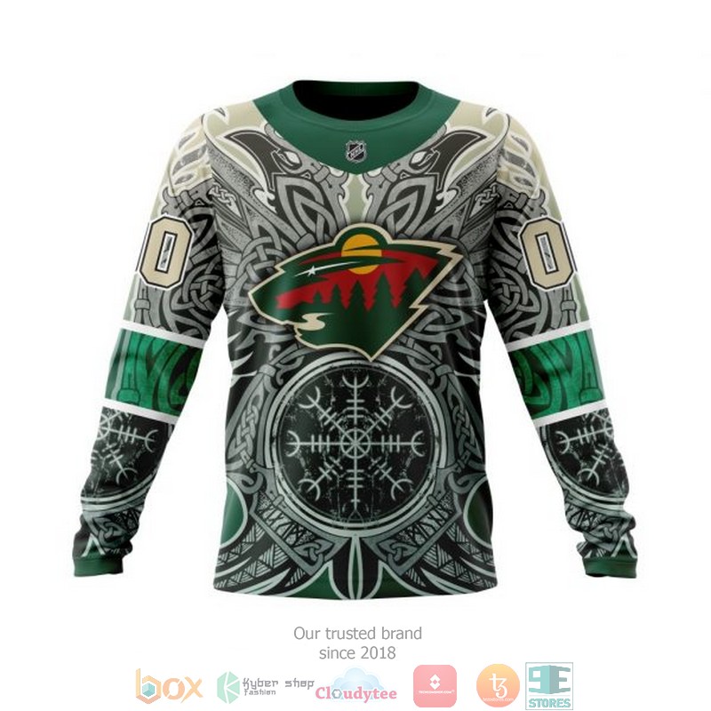 Personalized Minnesota Wild NHL Norse Viking Symbols custom 3D shirt hoodie 1 2 3 4 5