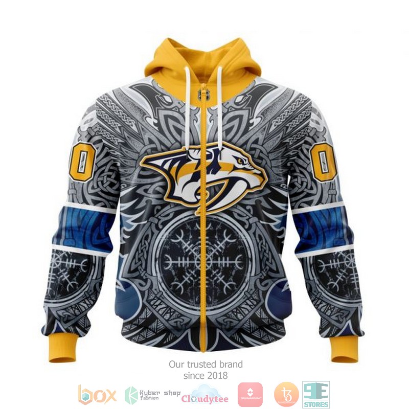 Personalized Nashville Predators NHL Norse Viking Symbols custom 3D shirt hoodie 1