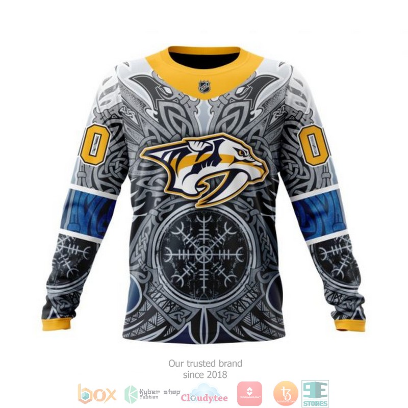 Personalized Nashville Predators NHL Norse Viking Symbols custom 3D shirt hoodie 1 2 3 4 5