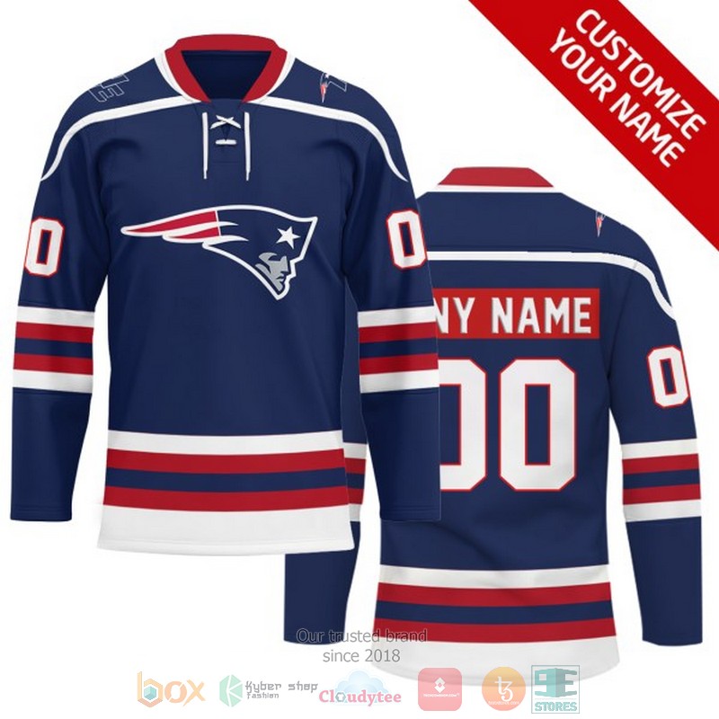 Personalized New England Patriots NFL Custom Hockey Jersey
