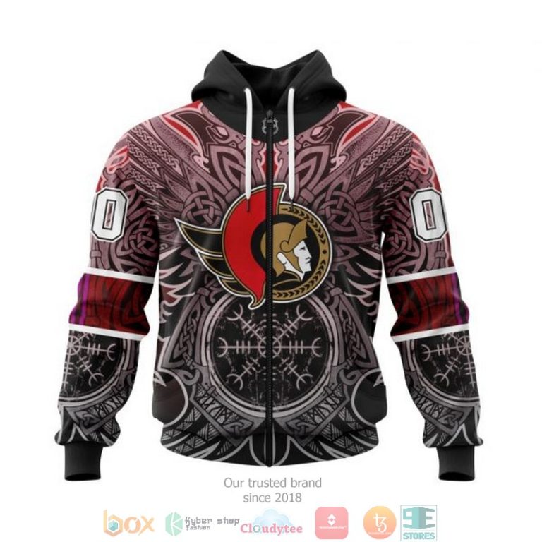Personalized Ottawa Senators NHL Norse Viking Symbols custom 3D shirt hoodie 1