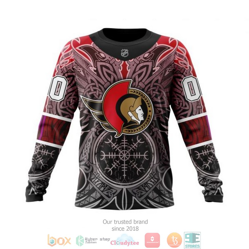 Personalized Ottawa Senators NHL Norse Viking Symbols custom 3D shirt hoodie 1 2 3 4 5