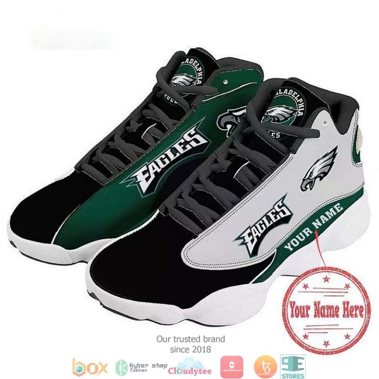 Personalized Philadelphia Eagles Football NFL Air Jordan 13 Sneaker Shoes