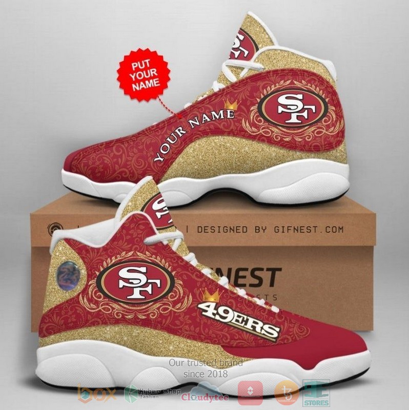 Personalized San Francisco 49ers NFL Football Team custom Air Jordan 13 shoes