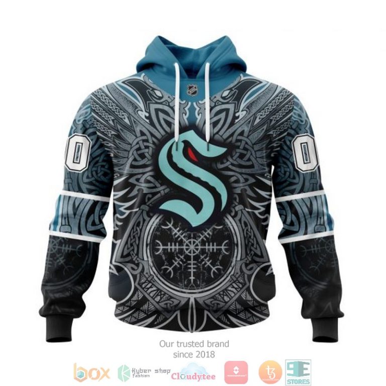 Personalized Seattle Kraken NHL Norse Viking Symbols custom 3D shirt hoodie