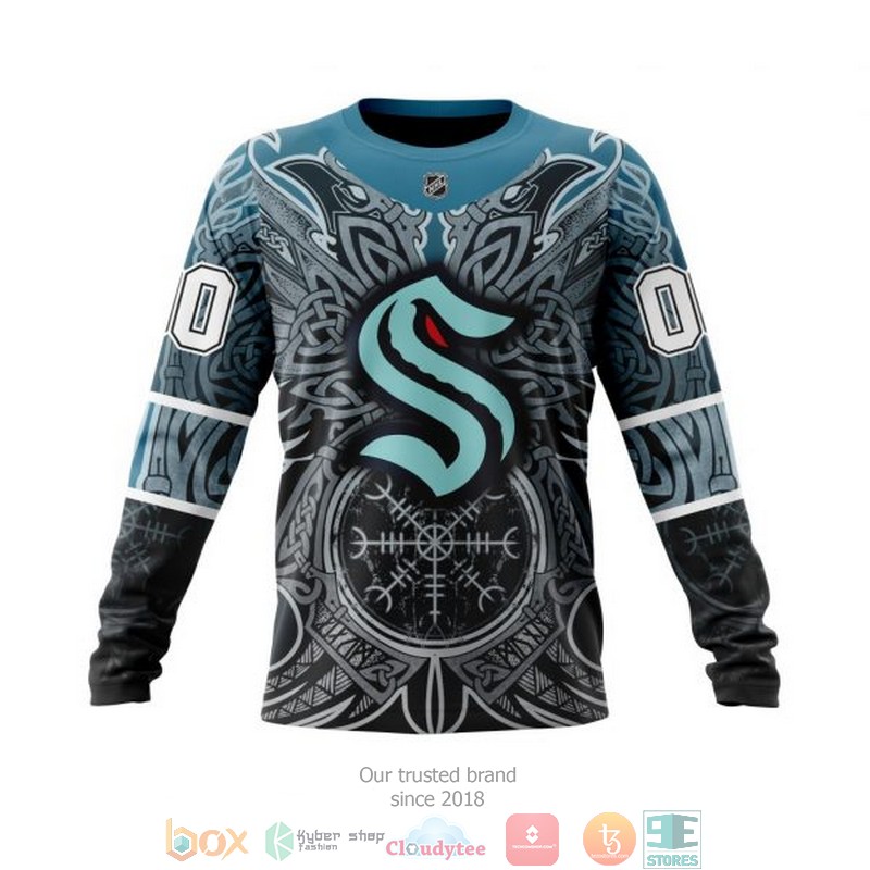 Personalized Seattle Kraken NHL Norse Viking Symbols custom 3D shirt hoodie 1 2 3 4 5