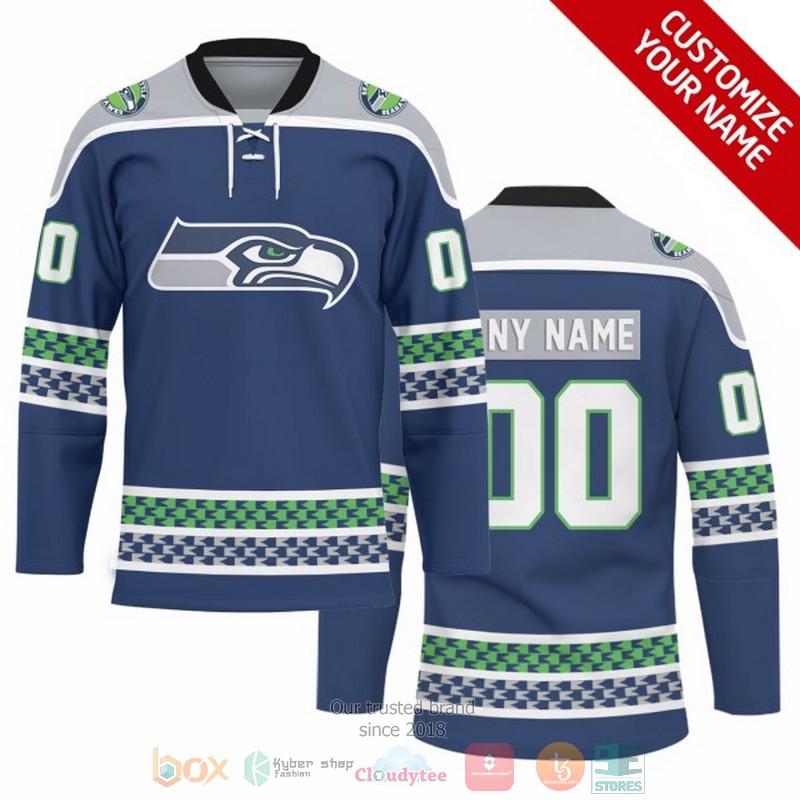 Personalized Seattle Seahawks NFL Custom Hockey Jersey