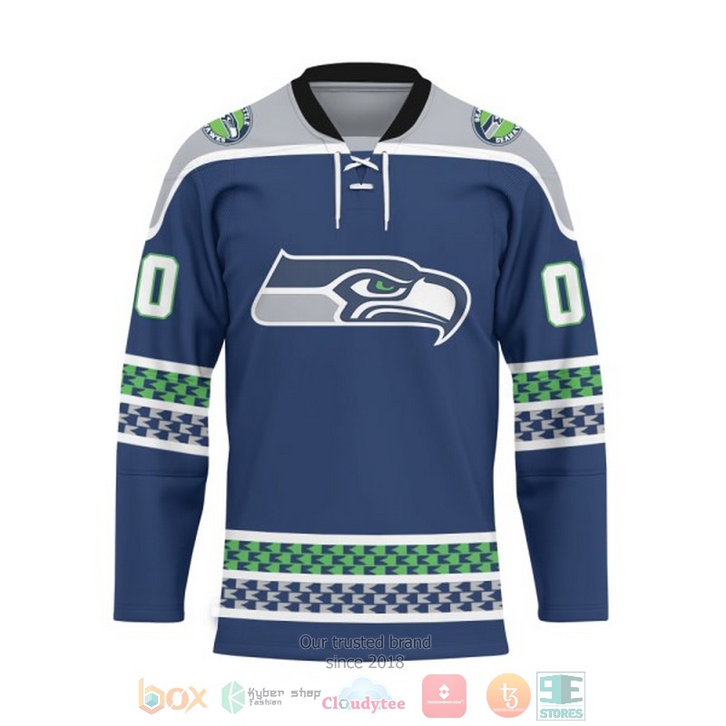 Personalized Seattle Seahawks NFL Custom Hockey Jersey 1