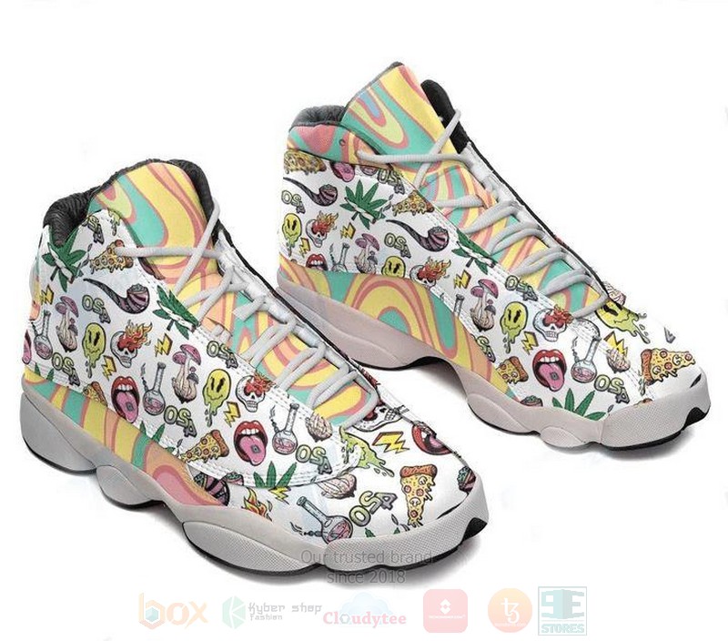 Psychedelic Drug Pattern Air Jordan 13 Shoes