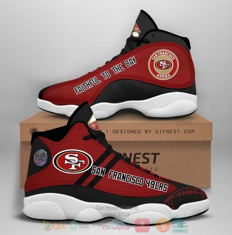 San Francisco 49ers NFL Team Faithfull to the bay Air Jordan 13 shoes
