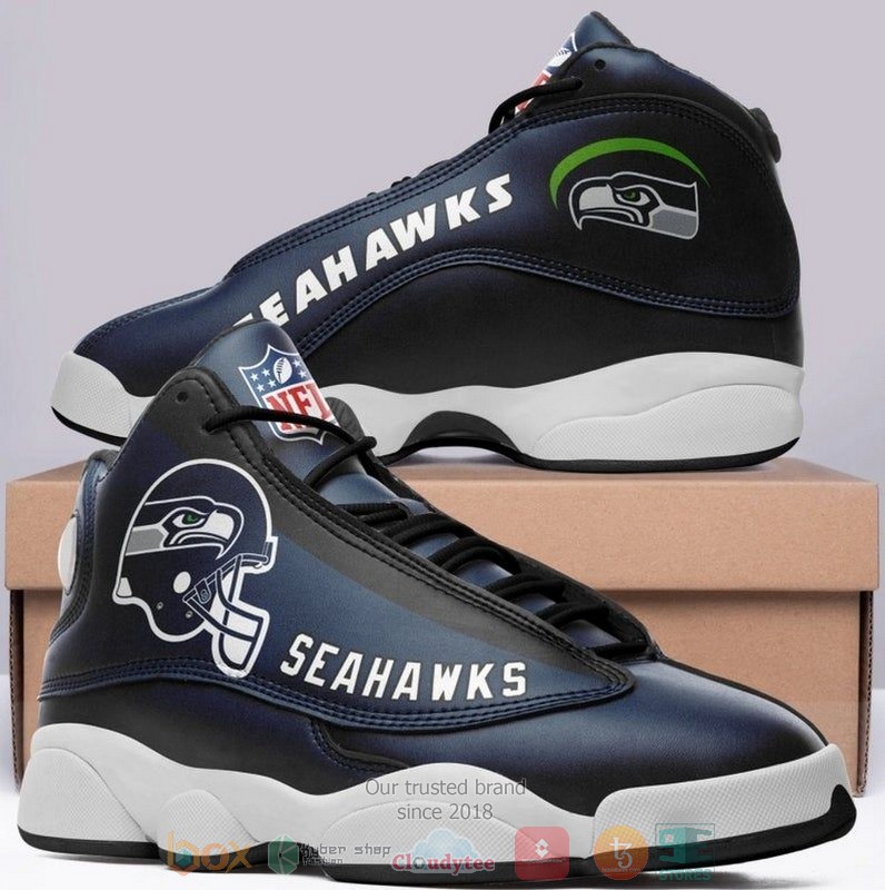 Seattle Seahawks NFL football helmet Football Team Air Jordan 13 shoes