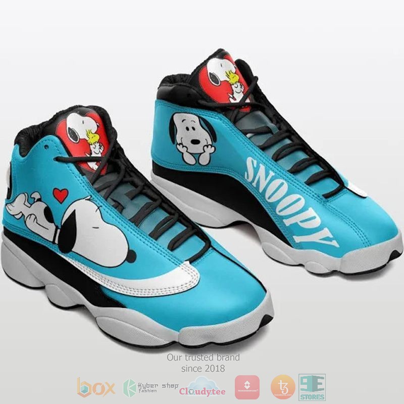 Snoopy cyan Air Jordan 13 shoes