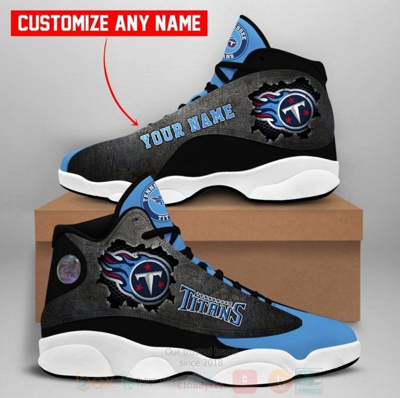 Tennessee Titans NFL Custom Name Air Jordan 13 Shoes