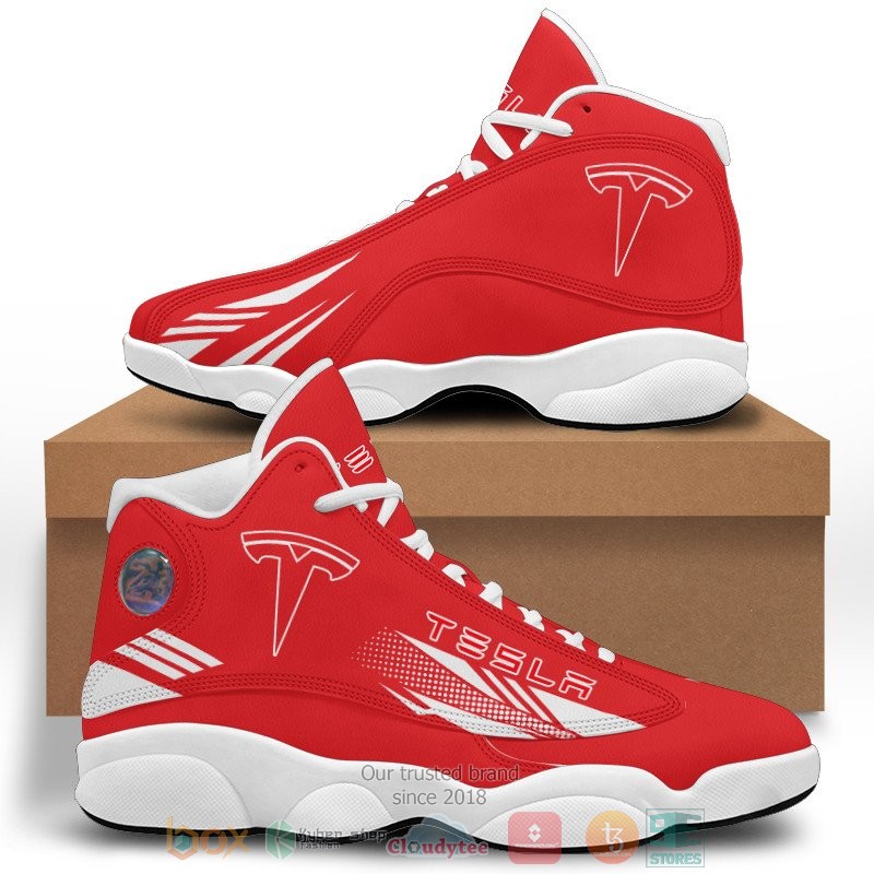 Tesla red Air Jordan 13 shoes 1 2