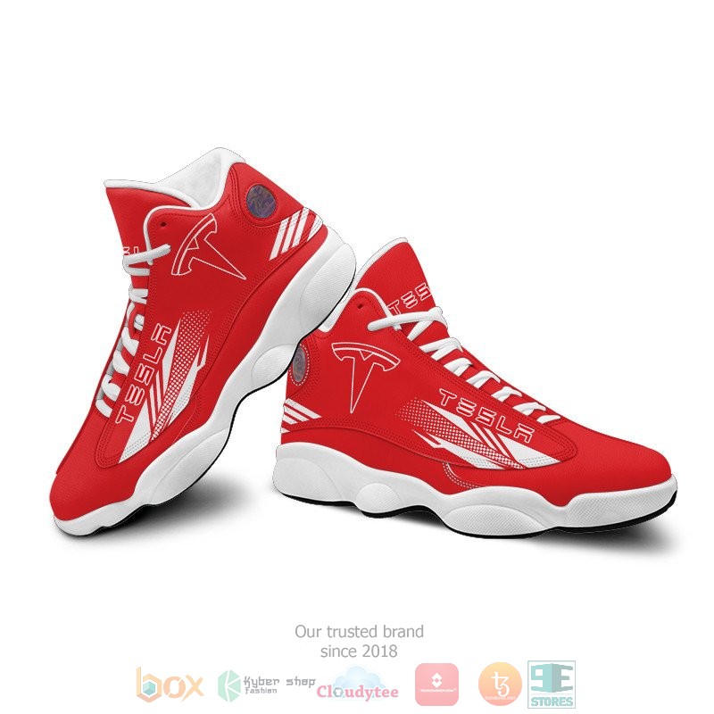Tesla red Air Jordan 13 shoes 1 2 3