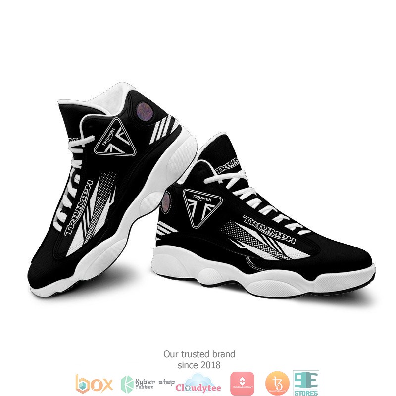 Triumph Motorcycles Black Air Jordan 13 Sneaker Shoes 1 2 3