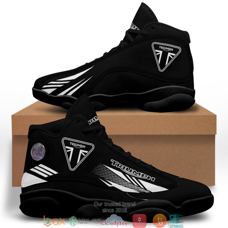 Triumph Motorcycles Black Air Jordan 13 Sneaker Shoes 1 2 3 4 5 6