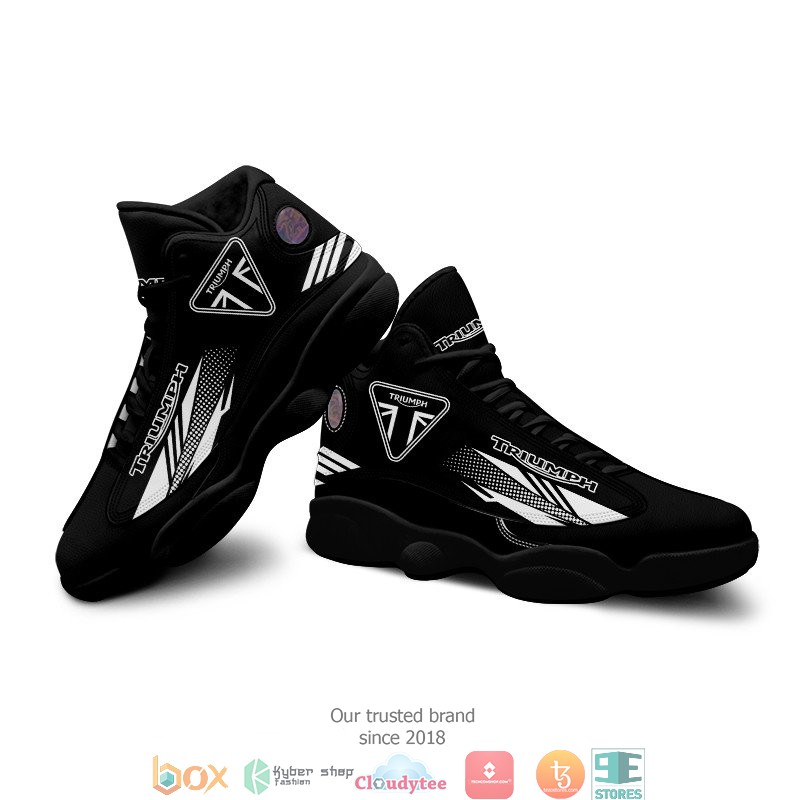 Triumph Motorcycles Black Air Jordan 13 Sneaker Shoes 1 2 3 4 5 6 7