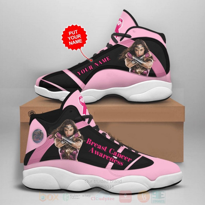 Wonder Woman Breast Cancer Awareness Custom Name Air Jordan 13 Shoes