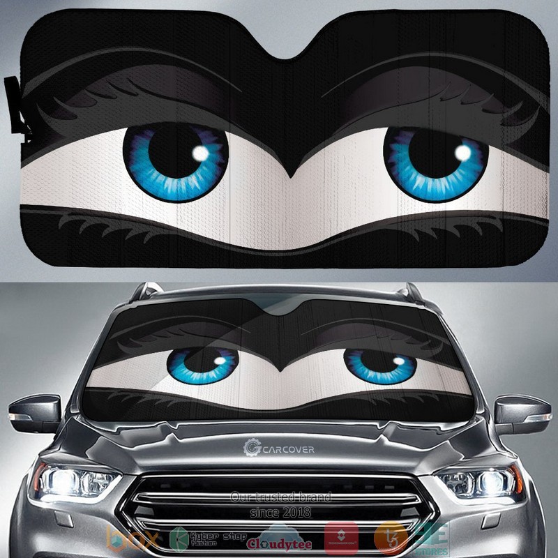 Black Glam Cartoon Eyes Cute Eyes Car Sunshade