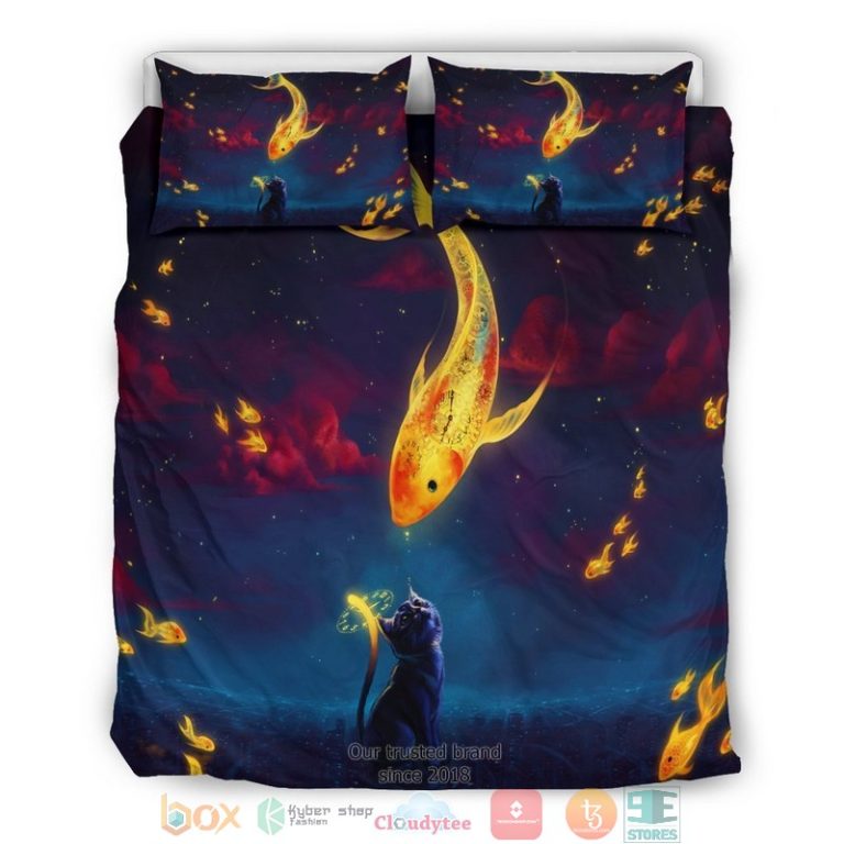 Cat Fish Catch The Moon Bedding Set 1 2