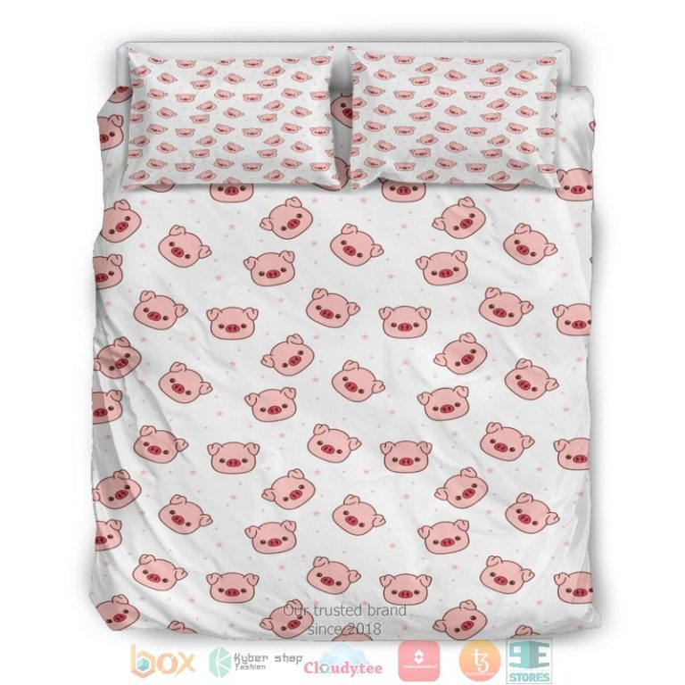 Cute Pig Head Pattern Bedding Set 1 2